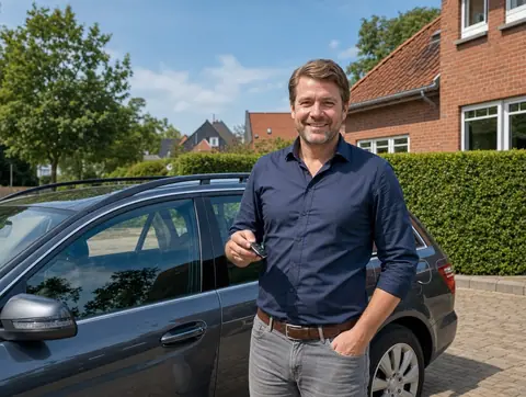 Verkäufer aus Minden mit dem verkauften Fahrzeug